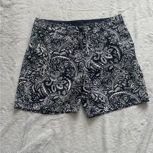 Talbots Blue and White Paisley Shorts Size 10